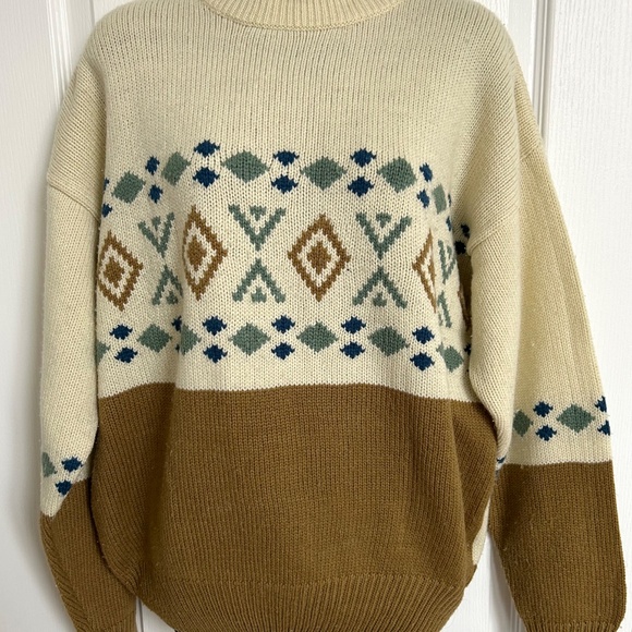 Men’s Medium Sweater F.C. Comfort Tradition Grandpa 80s Neutral Pattern - Picture 4 of 7